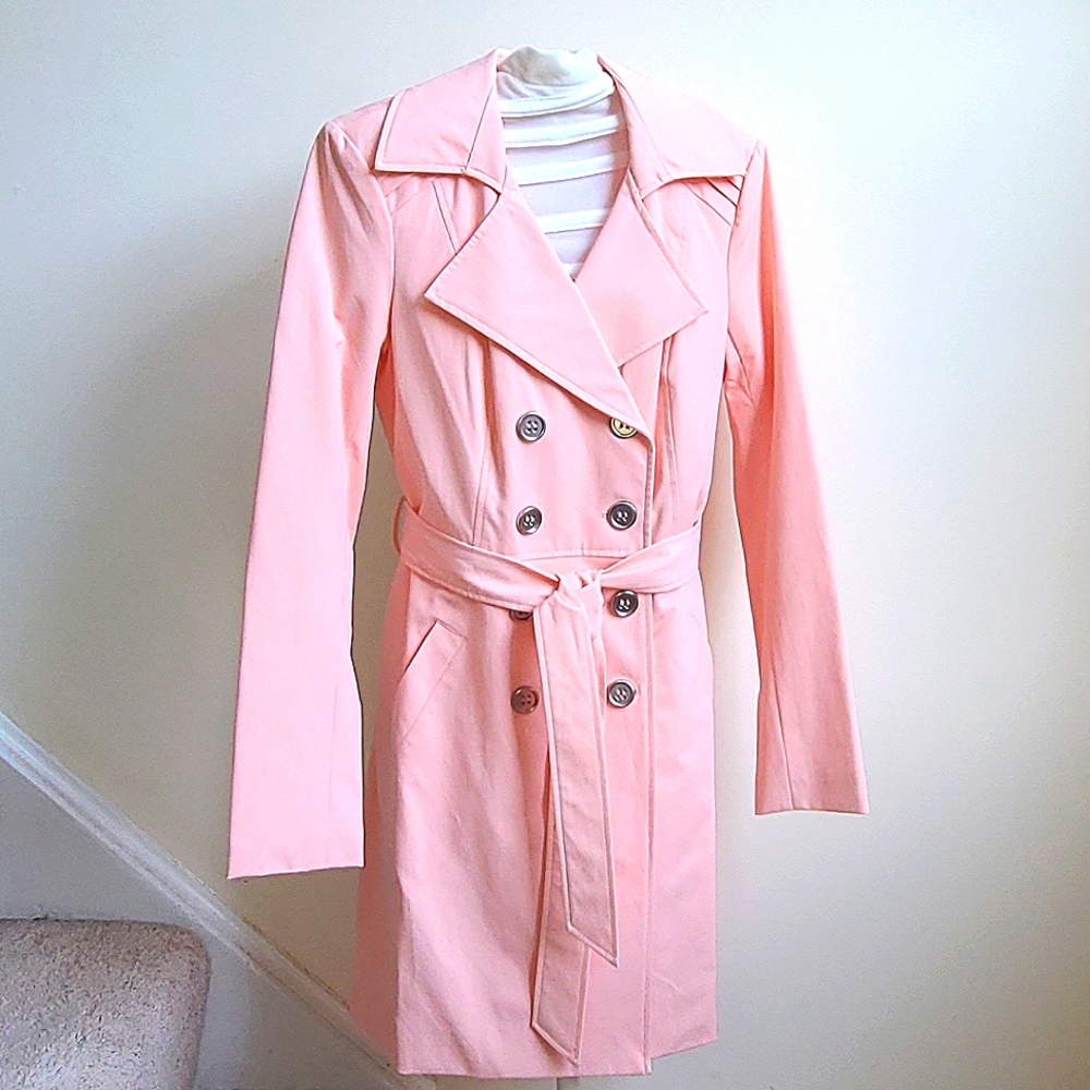Light Coral Trench Coat